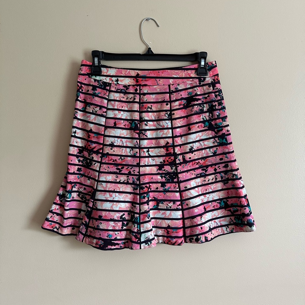 j crew striped watercolor skirt